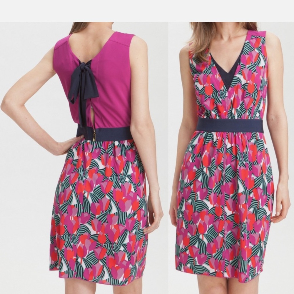 Tory Burch Tulip Print Jersey Dress Size L